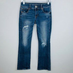 AE Kick Boot Jeans Distressed Destroyed 0 Short